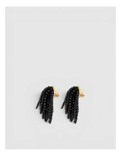 Fern Drop Earrings in Black