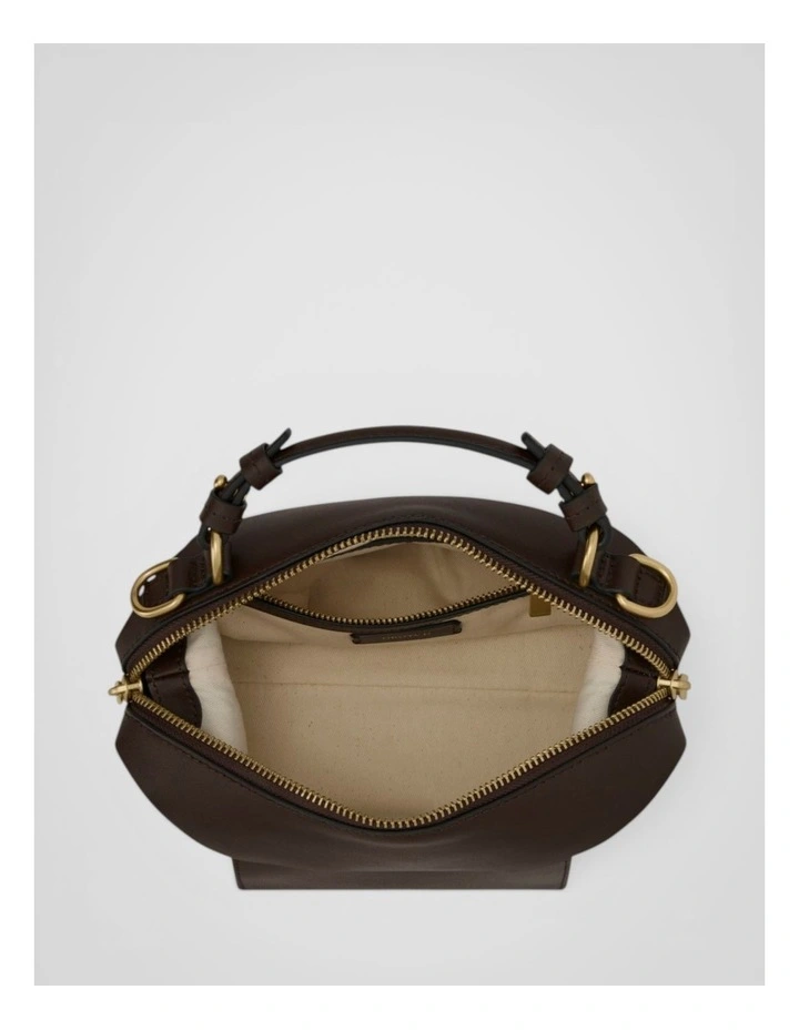 Mica Mini Bowler Bag in Dark Chocolate image 3