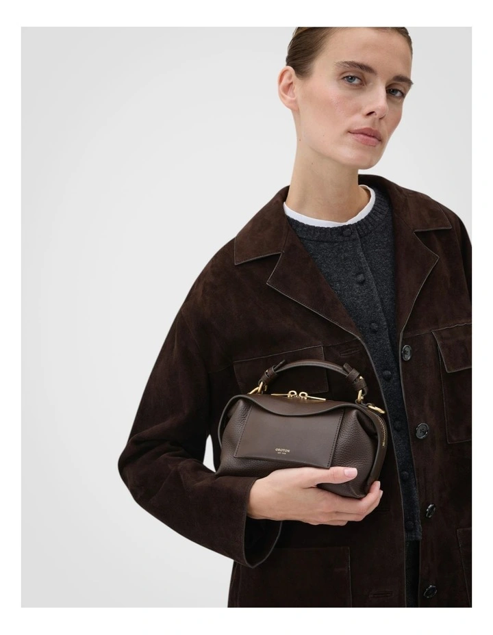 Mica Mini Bowler Bag in Dark Chocolate image 4