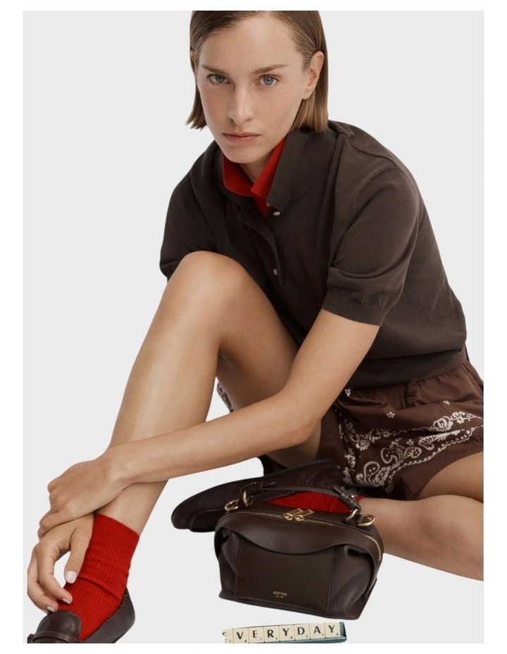 Mica Mini Bowler Bag in Dark Chocolate image 6