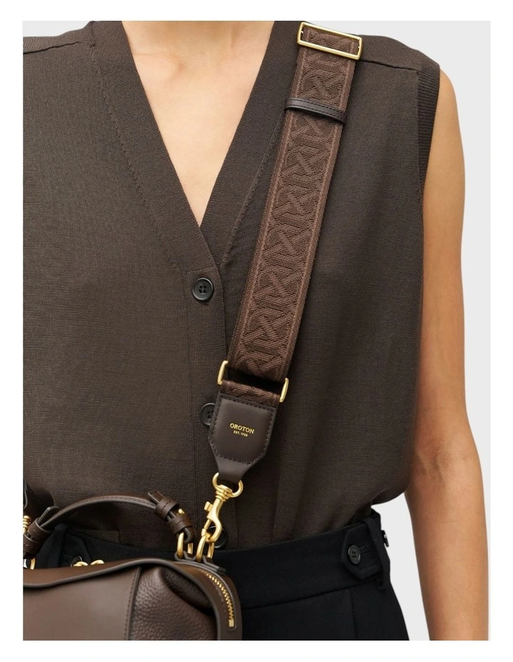 Logo Bag Strap in Dark Chocolate image 3