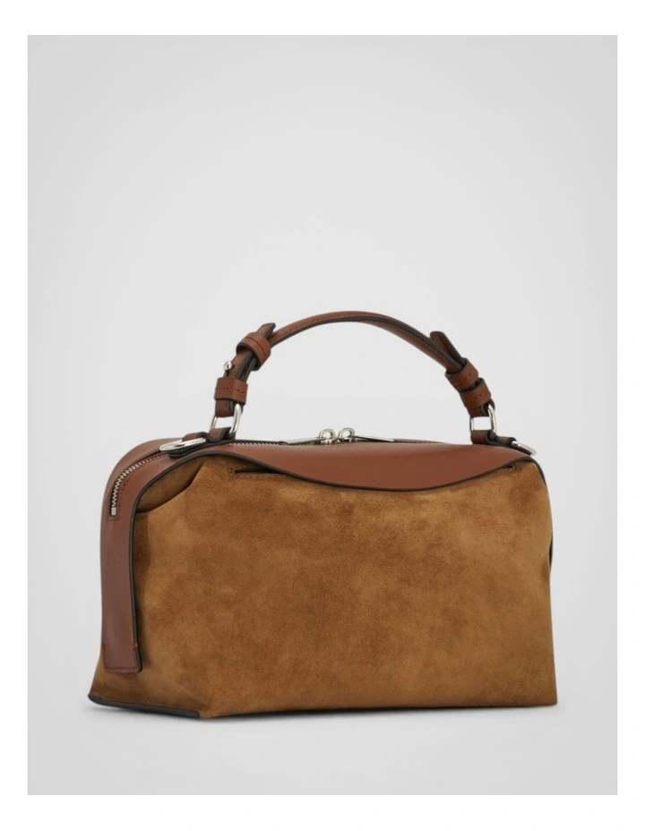 Mica Suede Mini Bowler Bag in Teak image 2