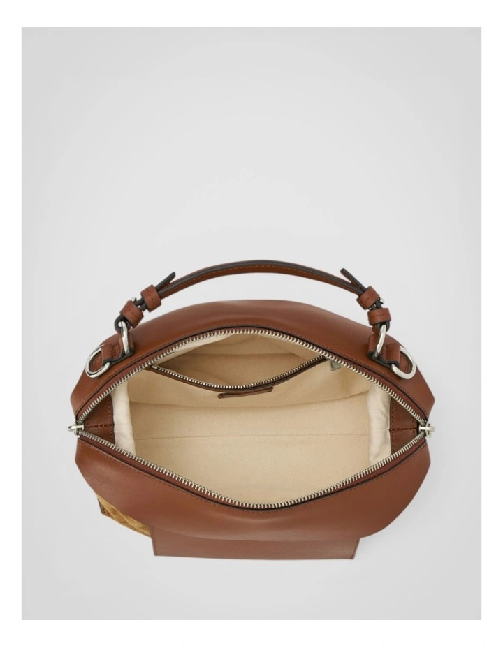 Mica Suede Mini Bowler Bag in Teak image 3