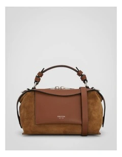 Mica Suede Bowler Bag in Teak