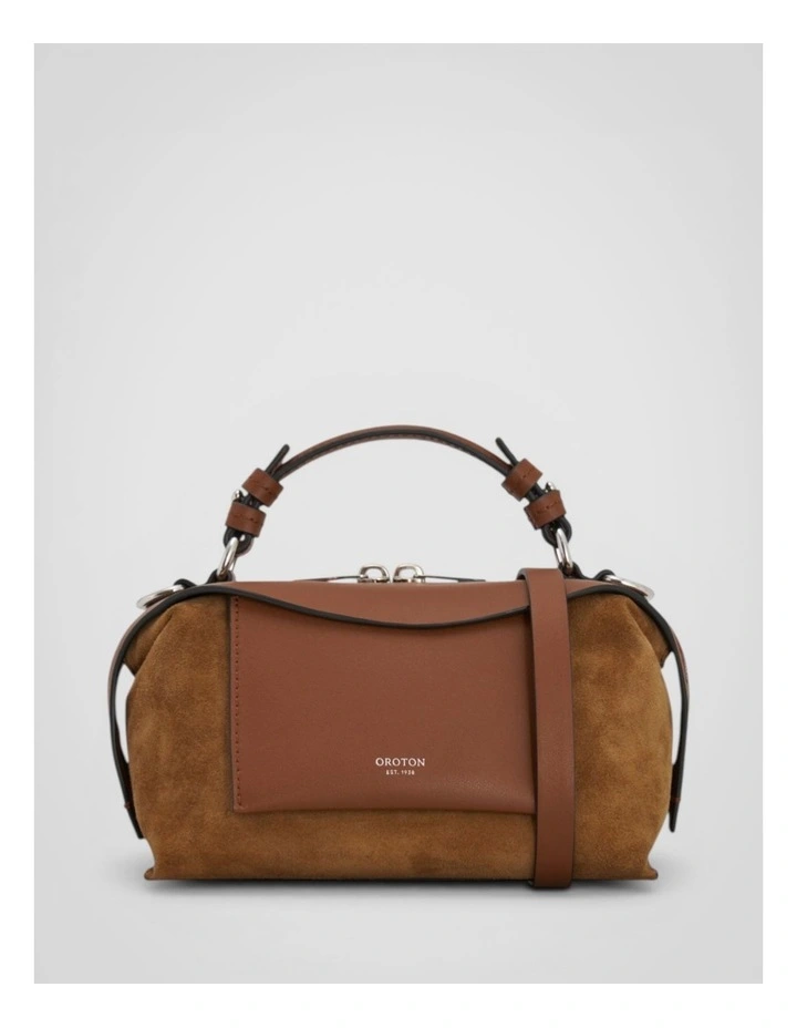 Mica Suede Bowler Bag in Teak image 1