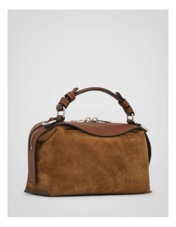 Mica Suede Bowler Bag in Teak image 2