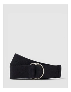 Quinn Webbing Belt in Washed Black