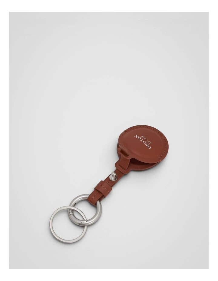 Larsen Air Tag Keychain in SADDLE BROWN image 3