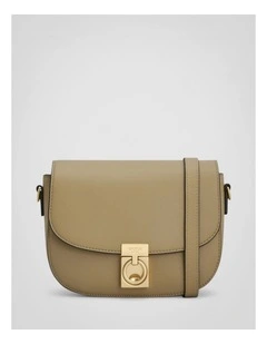 Yvonne Small Saddle Bag in Mushroom