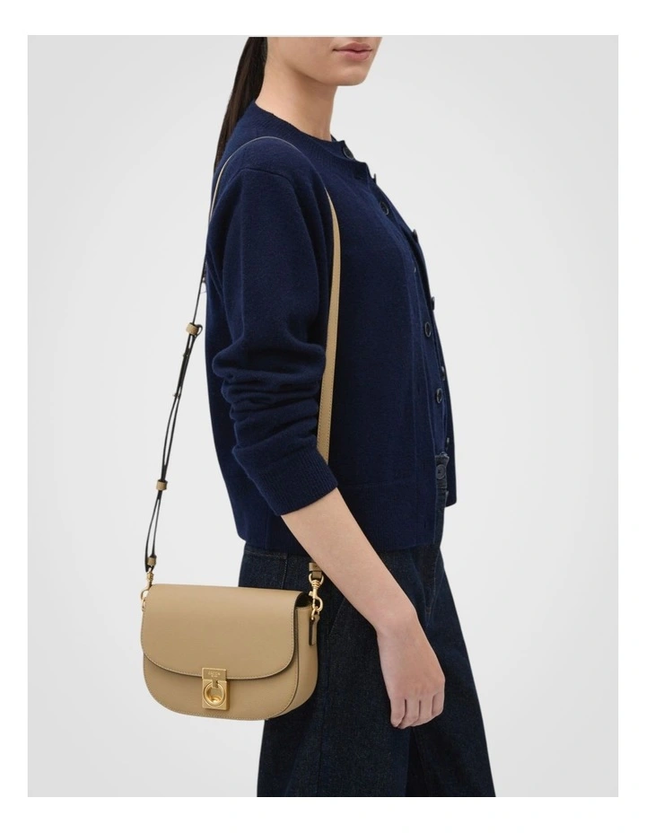 Yvonne Small Saddle Bag in Mushroom image 4