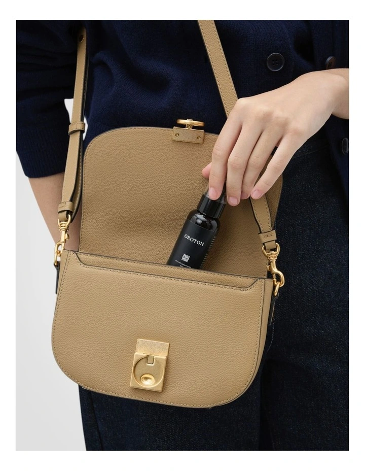 Yvonne Small Saddle Bag in Mushroom image 6