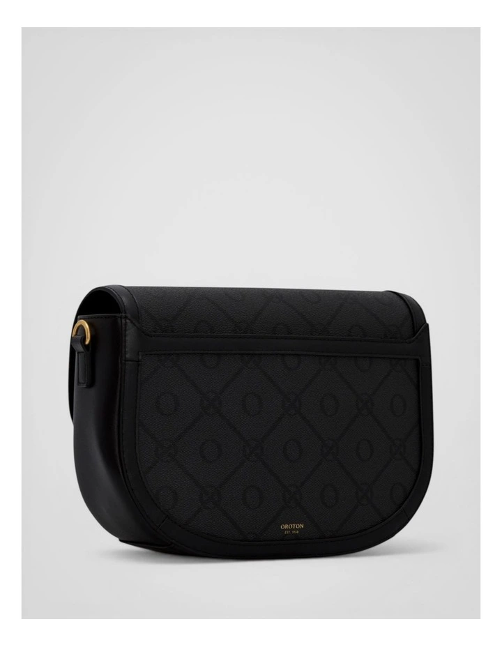 Yvonne Signature Medium Saddle Bag in Black image 2