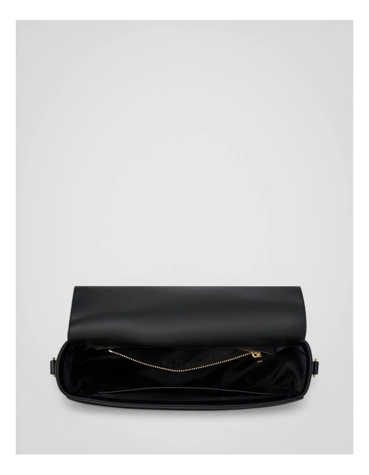 Yvonne Signature Medium Saddle Bag in Black image 3