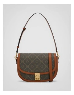 Yvonne Signature Medium Saddle Bag in Cognac