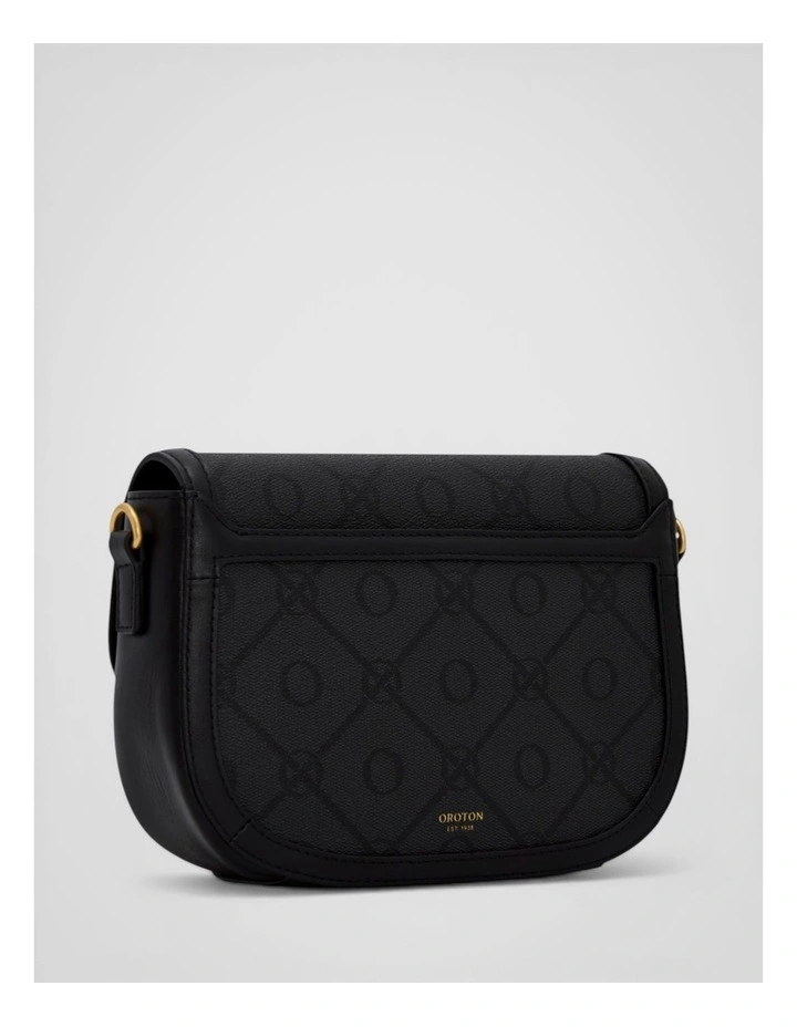 Yvonne Signature Small Saddle Bag in Black image 2