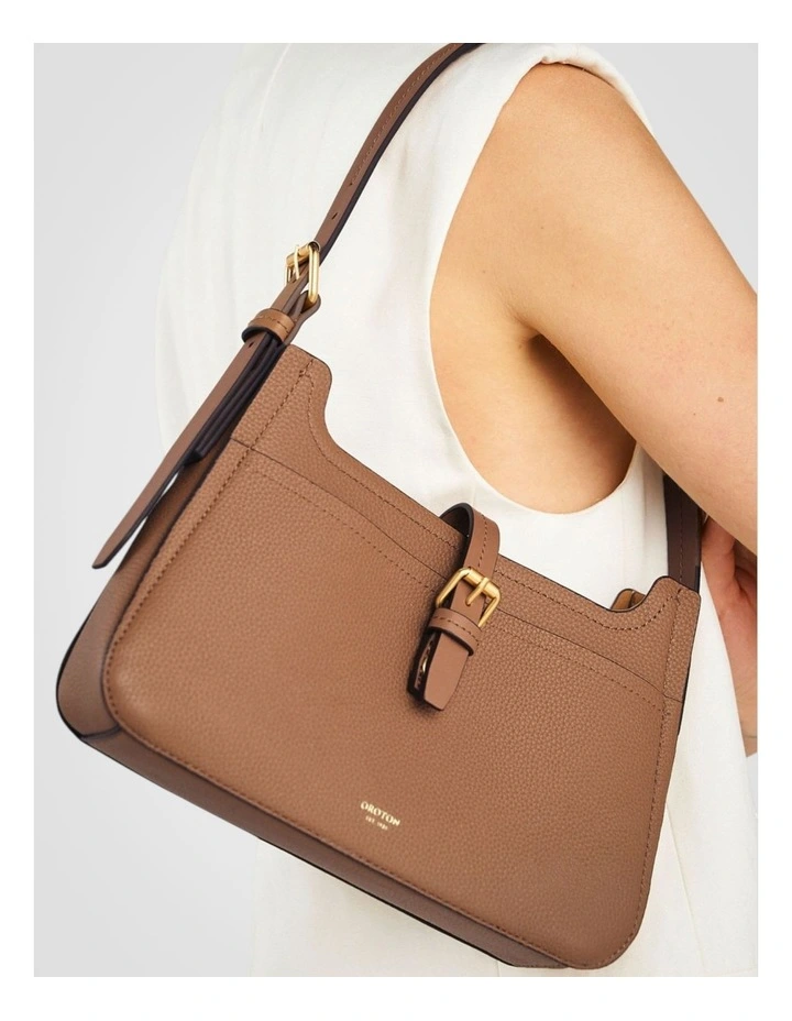 Dylan Baguette Bag in Tan image 5