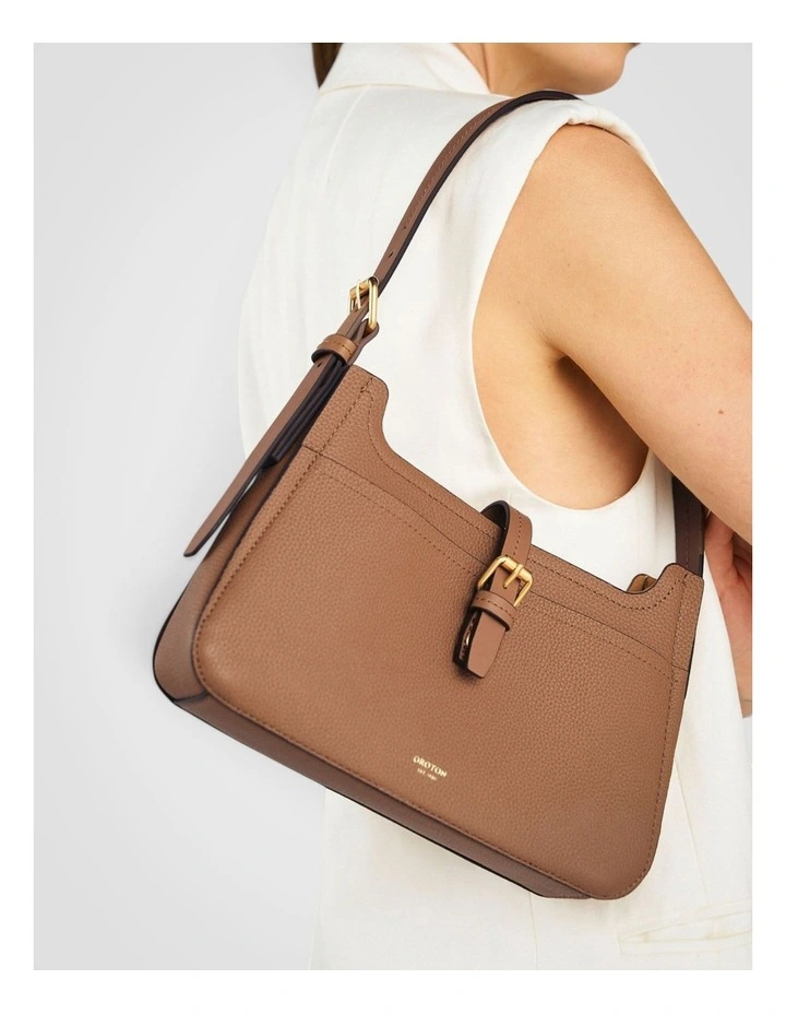 Dylan Baguette Bag in Tan image 6