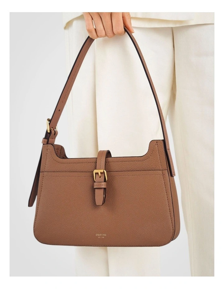 Dylan Baguette Bag in Tan image 6