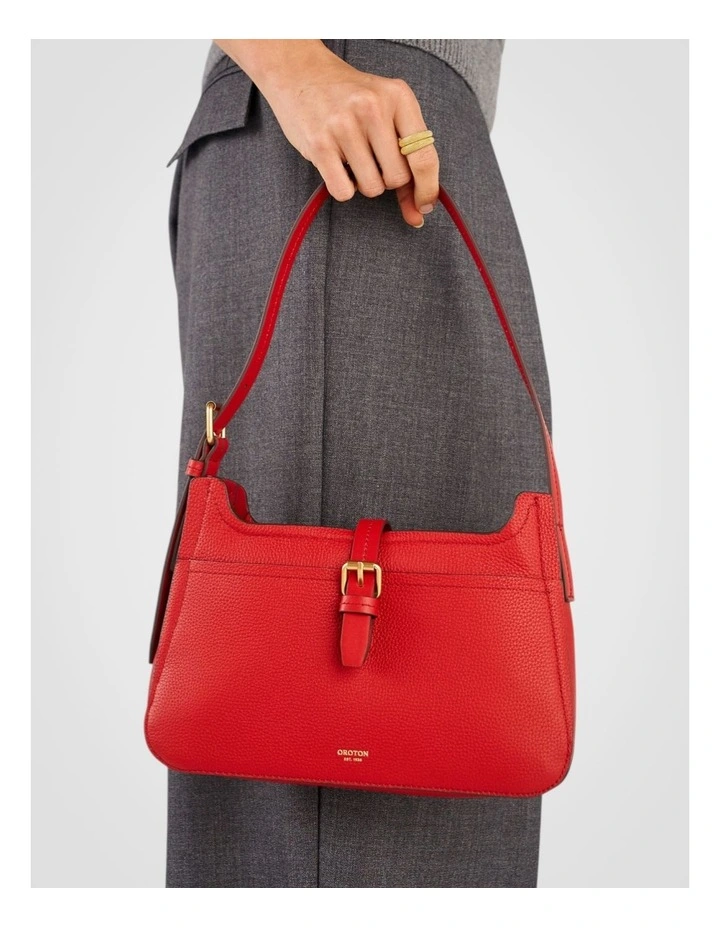 Dylan Baguette Bag in Dark Ruby image 5