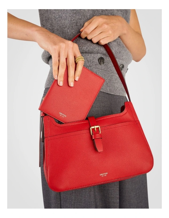 Dylan Baguette Bag in Dark Ruby image 6