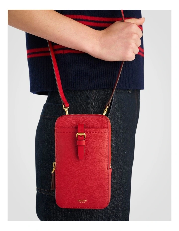 Dylan Phone Crossbody Bag in Dark Ruby image 4
