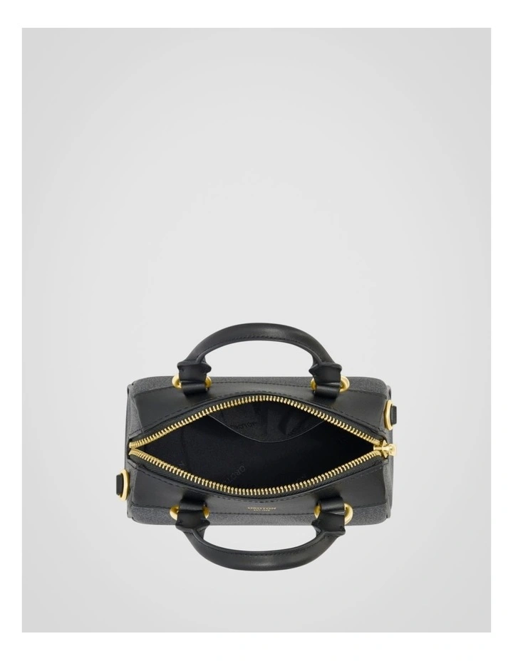Harvey Signature Tiny Barrel Bag in Black image 3