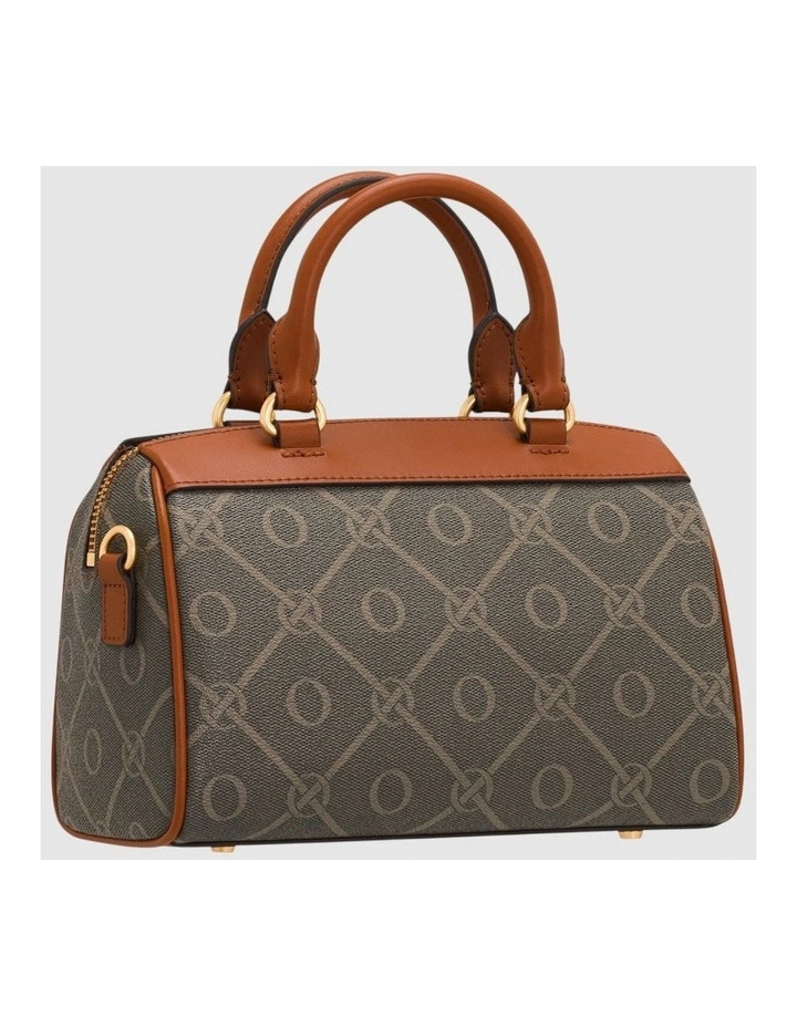 Harvey Signature Mini Barrel Bag in Black/Cognac image 2
