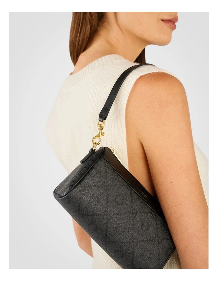 Harvey Signature Baguette Crossbody in Black image 4