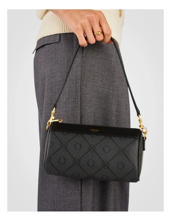 Harvey Signature Baguette Crossbody in Black image 5