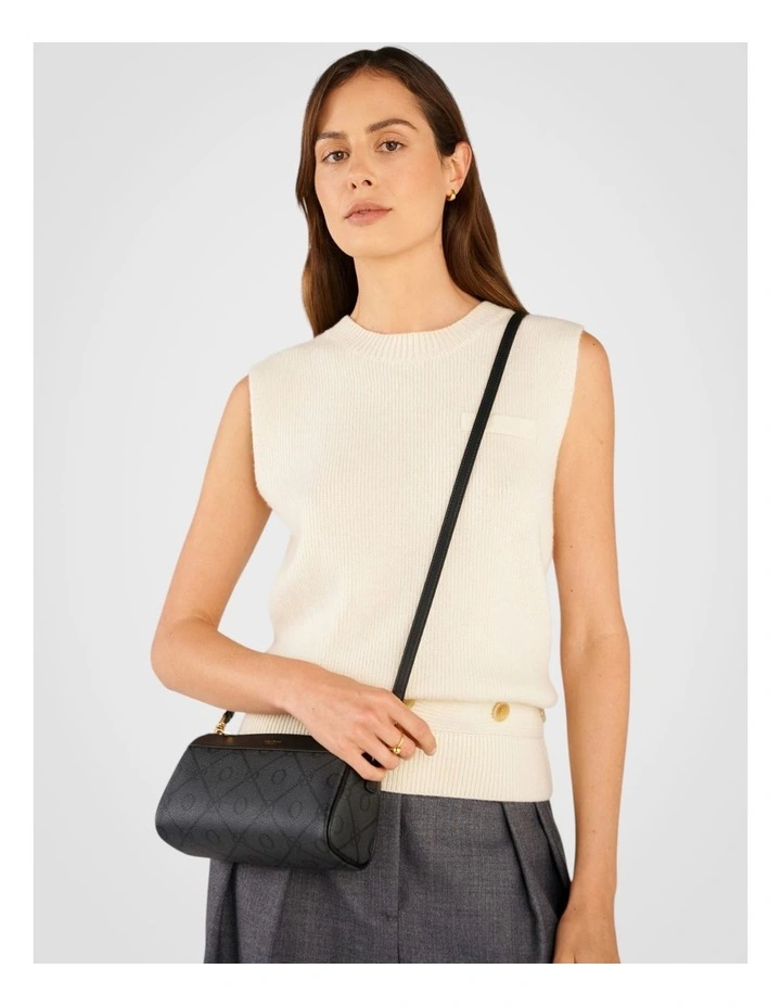 Harvey Signature Baguette Crossbody in Black image 6