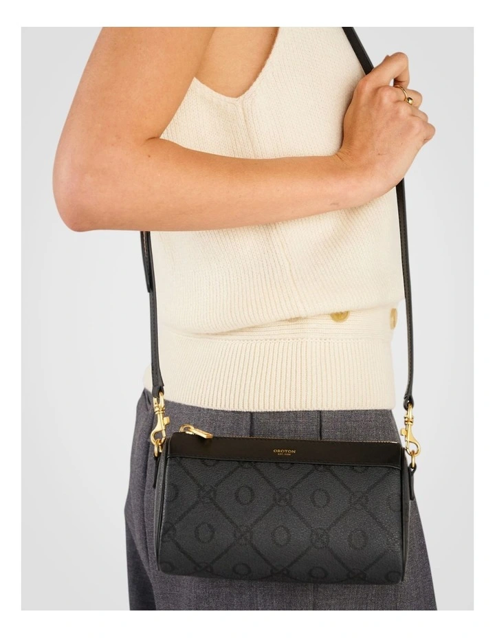 Harvey Signature Baguette Crossbody in Black image 7