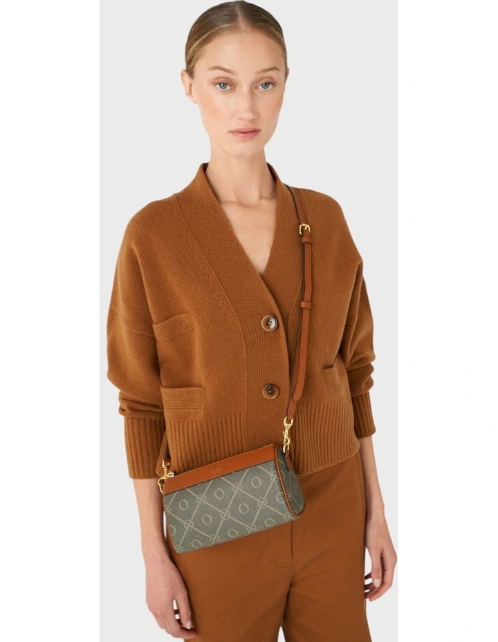 Harvey Signature Baguette Crossbody in Black/Cognac image 2
