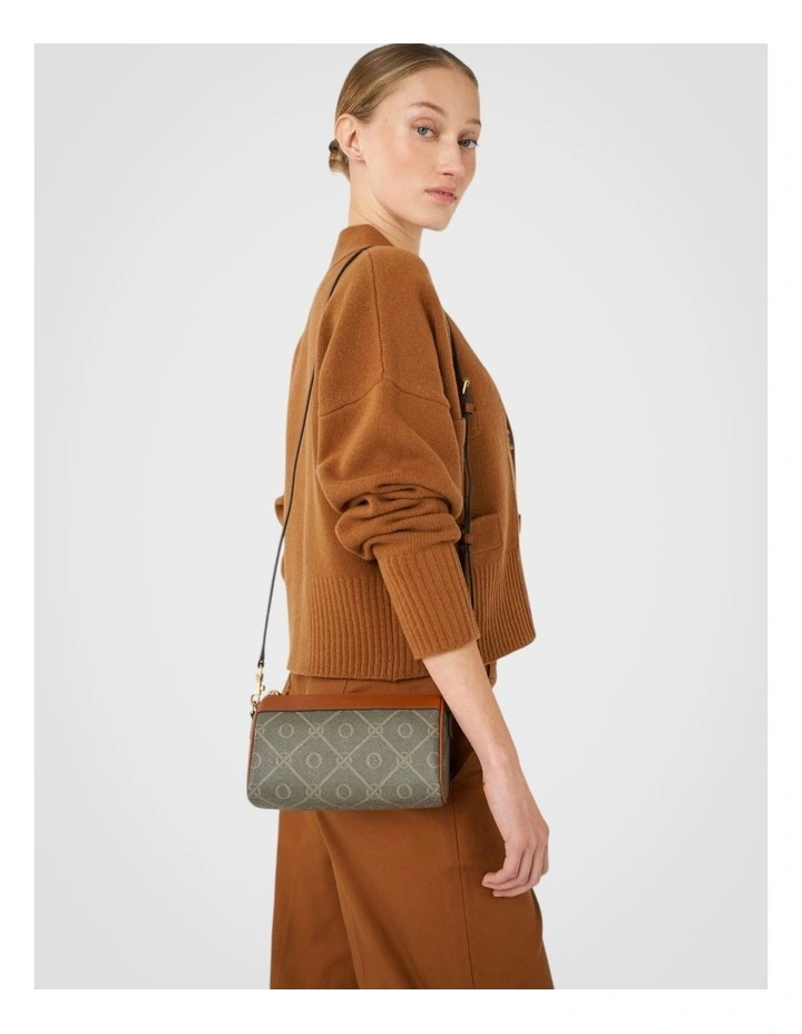 Harvey Signature Baguette Crossbody in Black/Cognac image 5