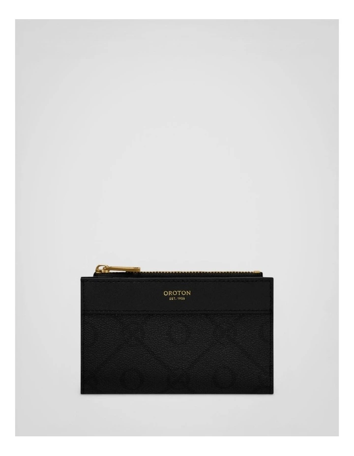 Harvey Signature 12 Credit Card Zip Wallet in Black image 1