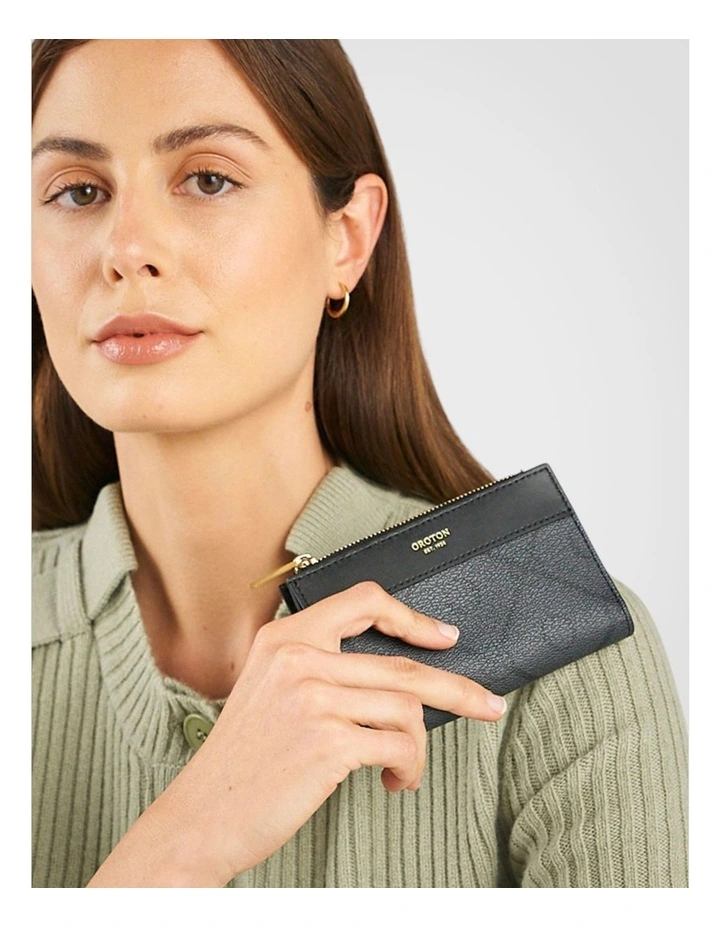 Harvey Signature 12 Credit Card Zip Wallet in Black image 4