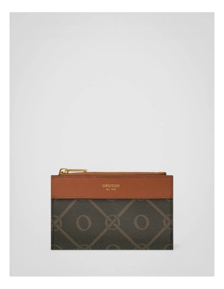 Harvey Signature 12 Credit Card Zip Wallet in Black/Cognac image 1