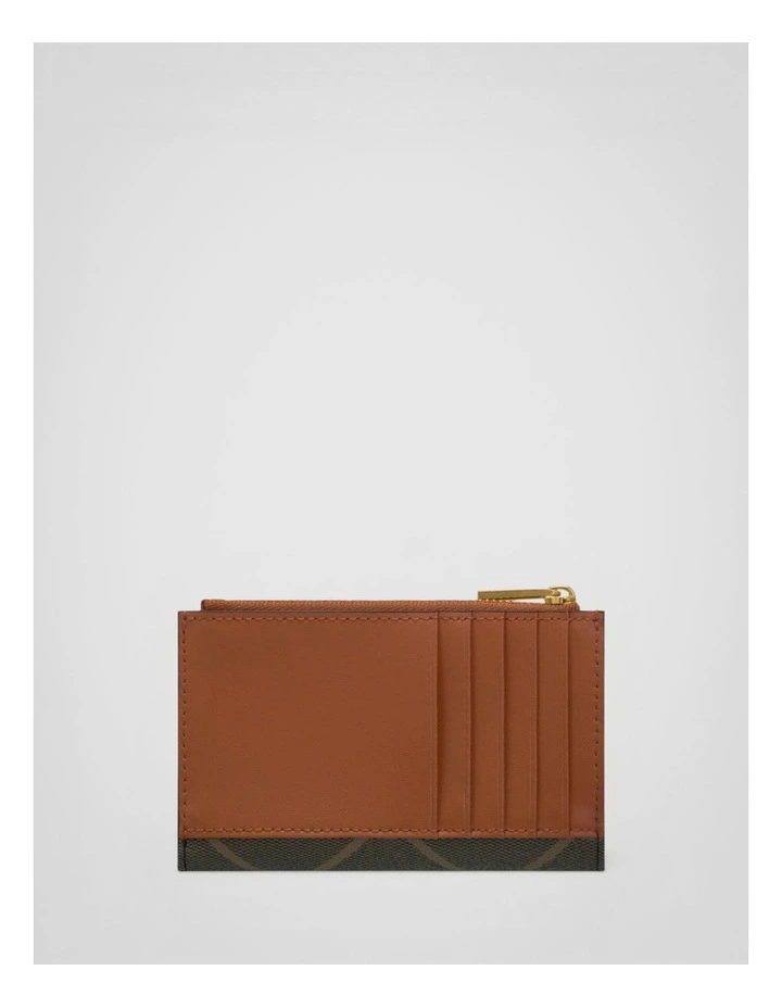 Harvey Signature 12 Credit Card Zip Wallet in Black/Cognac image 2
