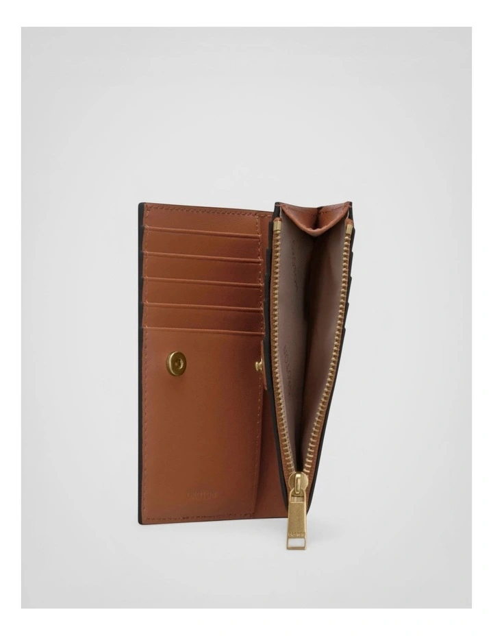 Harvey Signature 12 Credit Card Zip Wallet in Black/Cognac image 3