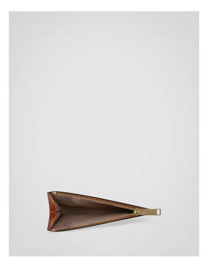 Harvey Signature Mini 4 Credit Card Zip Pouch in Black/Cognac image 3