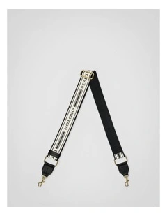 Heather Long Brass Webbing Strap in Black/Natural