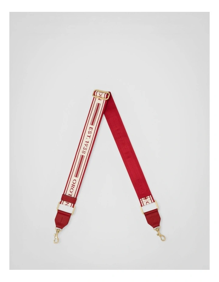 Heather Long Webbing Strap in Dark Ruby/Cream image 2