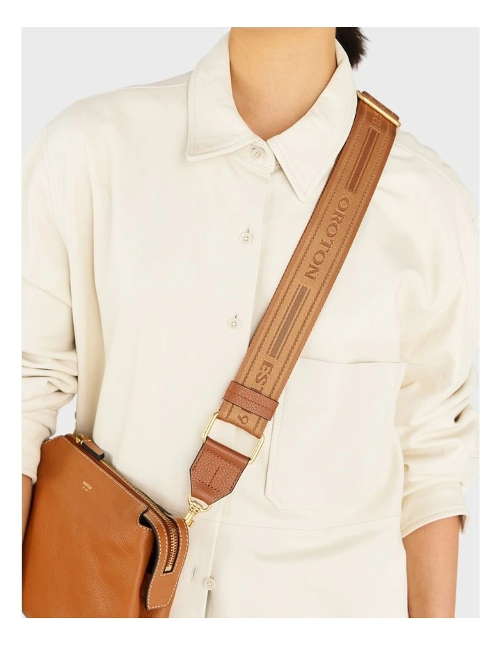 Heather Long Webbing Strap in Tan/Cognac image 3