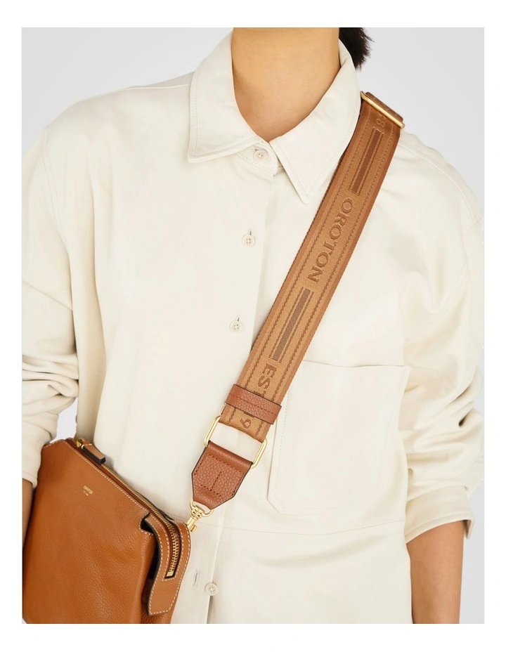 Heather Long Webbing Strap in Tan/Cognac image 4