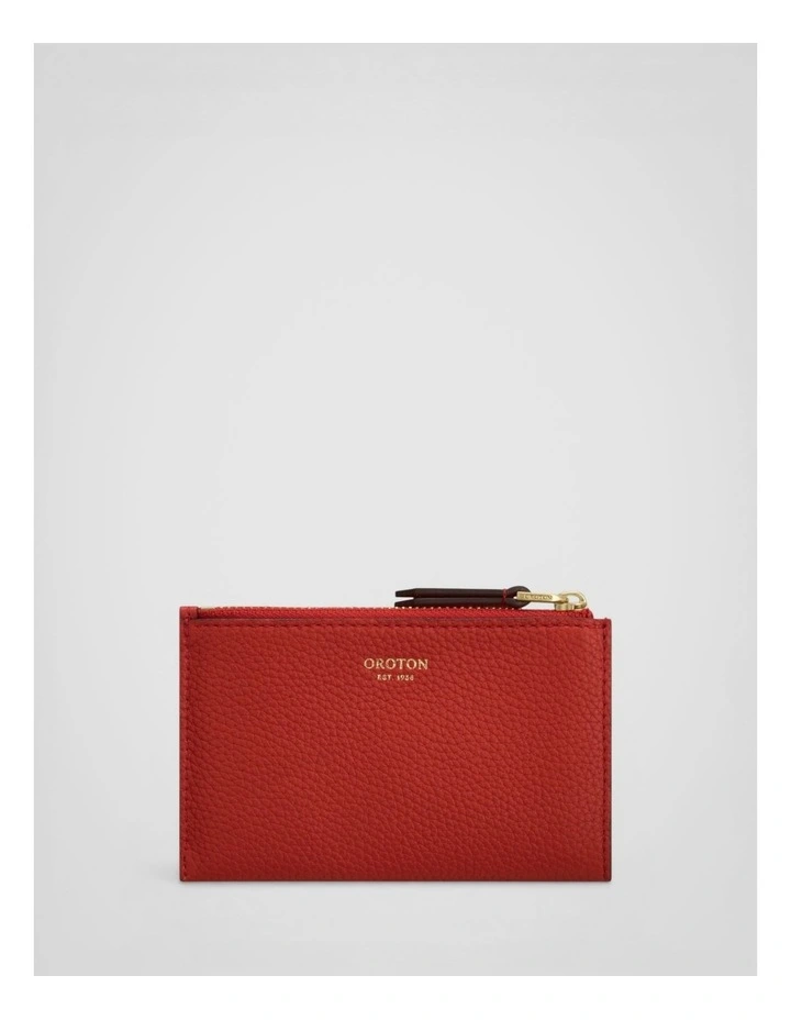 Eve Mini 4 Credit Card Zip Pouch in Dark Ruby image 1