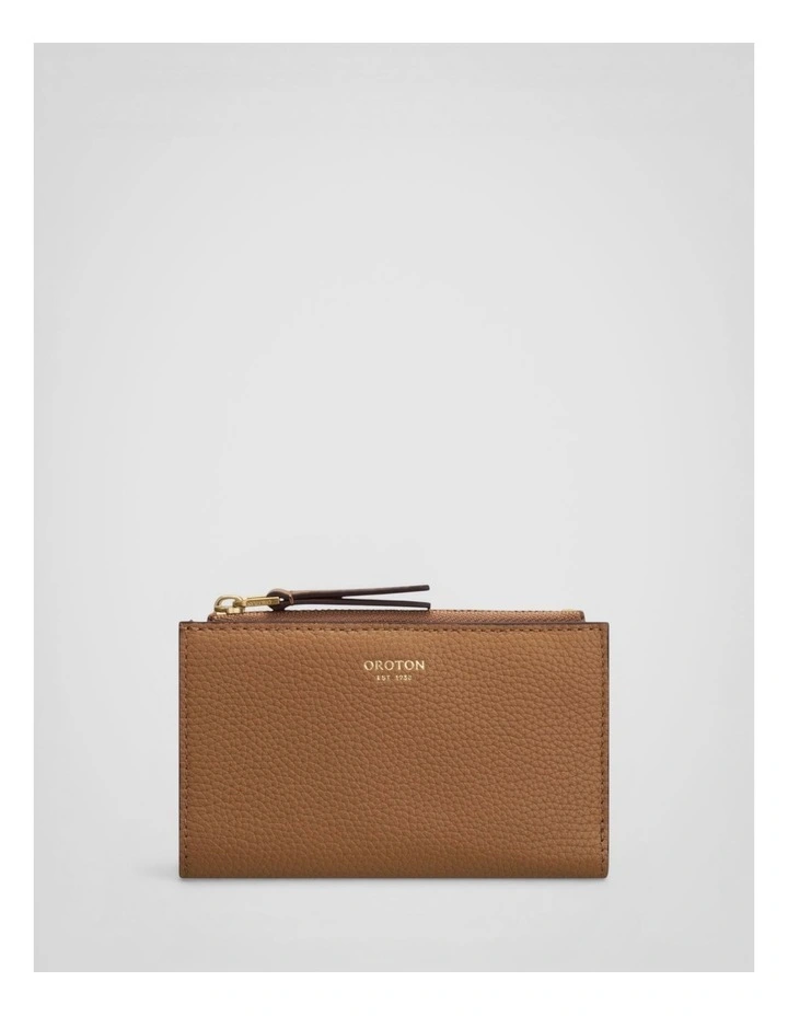 Eve Mini 4 Credit Card Zip Pouch in Tan image 1