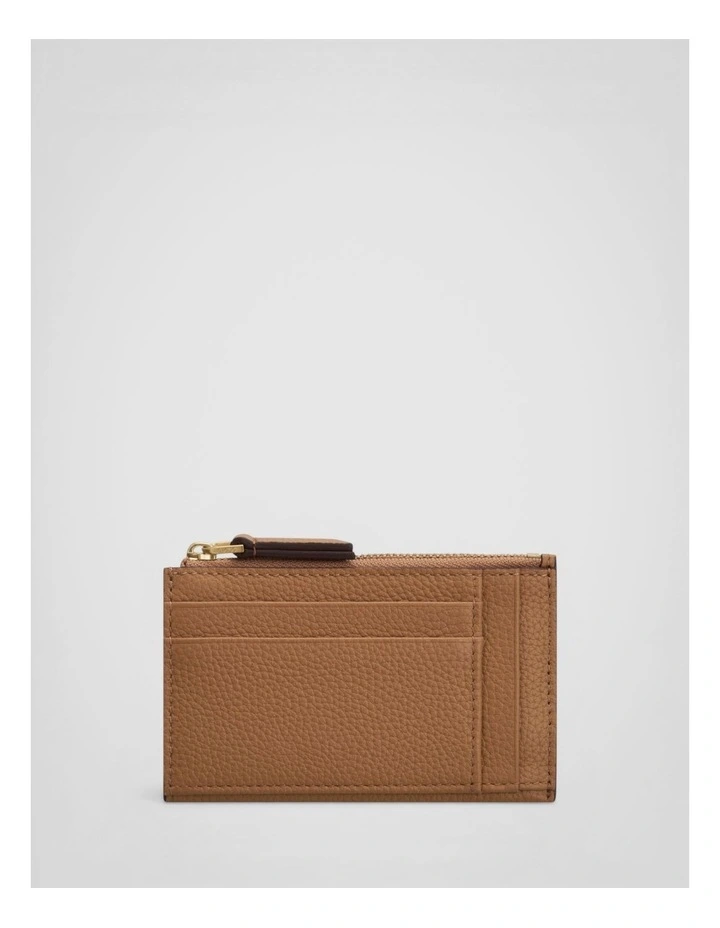 Eve Mini 4 Credit Card Zip Pouch in Tan image 2