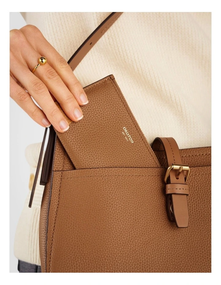 Eve Mini 4 Credit Card Zip Pouch in Tan image 4