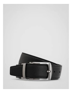 Ethan Pebble Reversible Belt in Black/Dark Navy