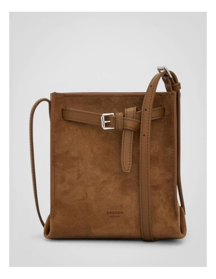 Margot Suede Tiny Bucket Bag in Teak image 1