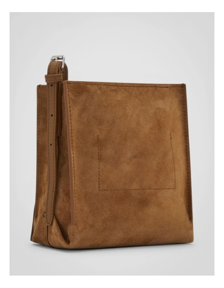 Margot Suede Tiny Bucket Bag in Teak image 2
